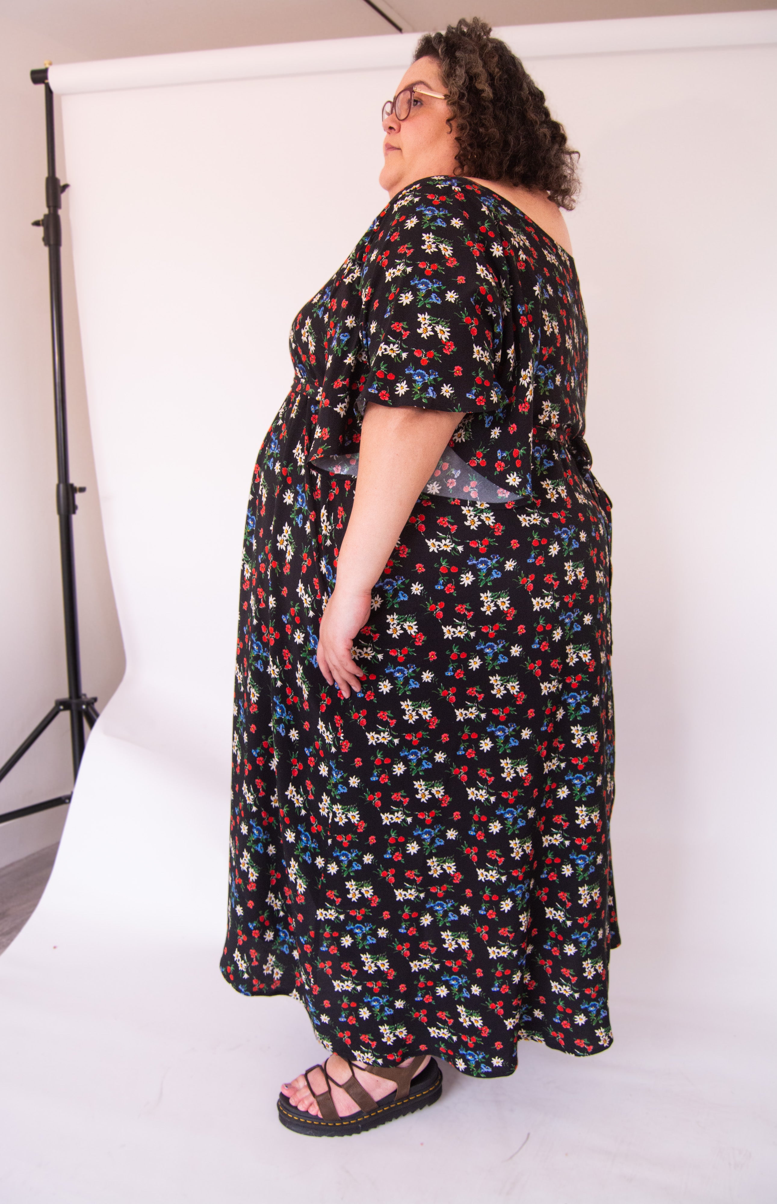 The Joan Dress in Midnight Flowers - House of Flint