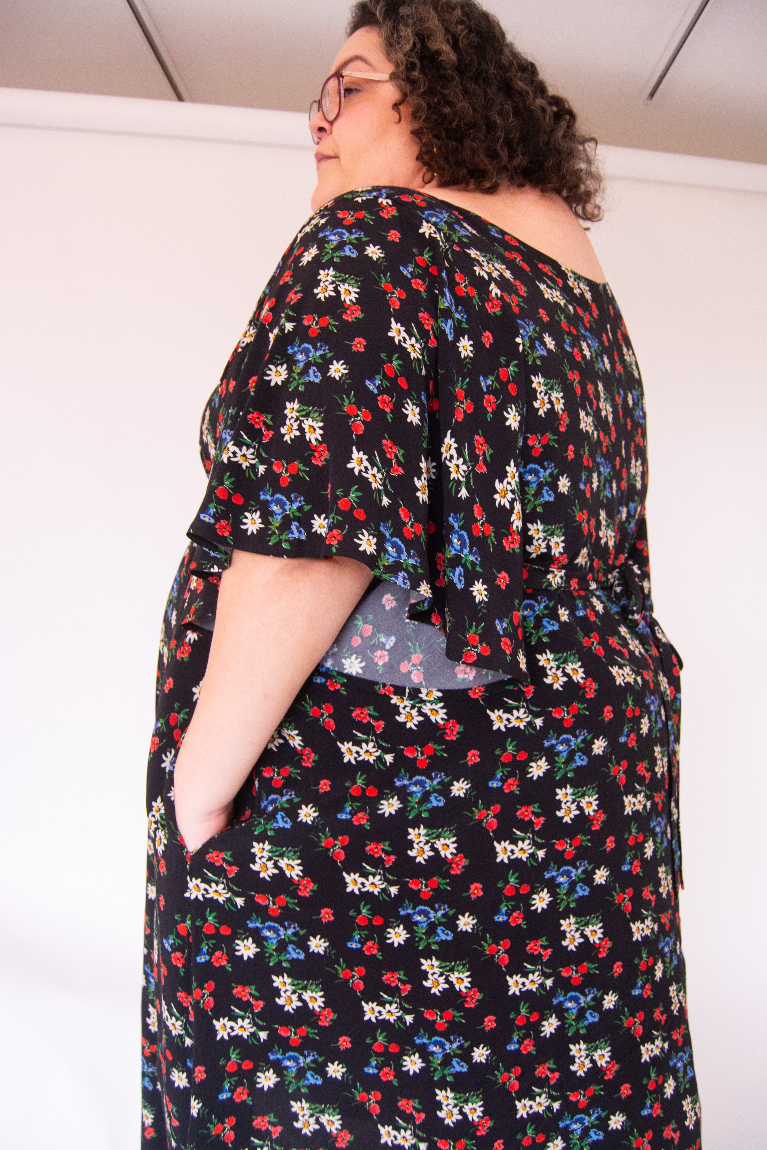 The Joan Dress in Midnight Flowers - House of Flint