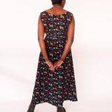 The Joan Dress in Midnight Flowers - House of Flint