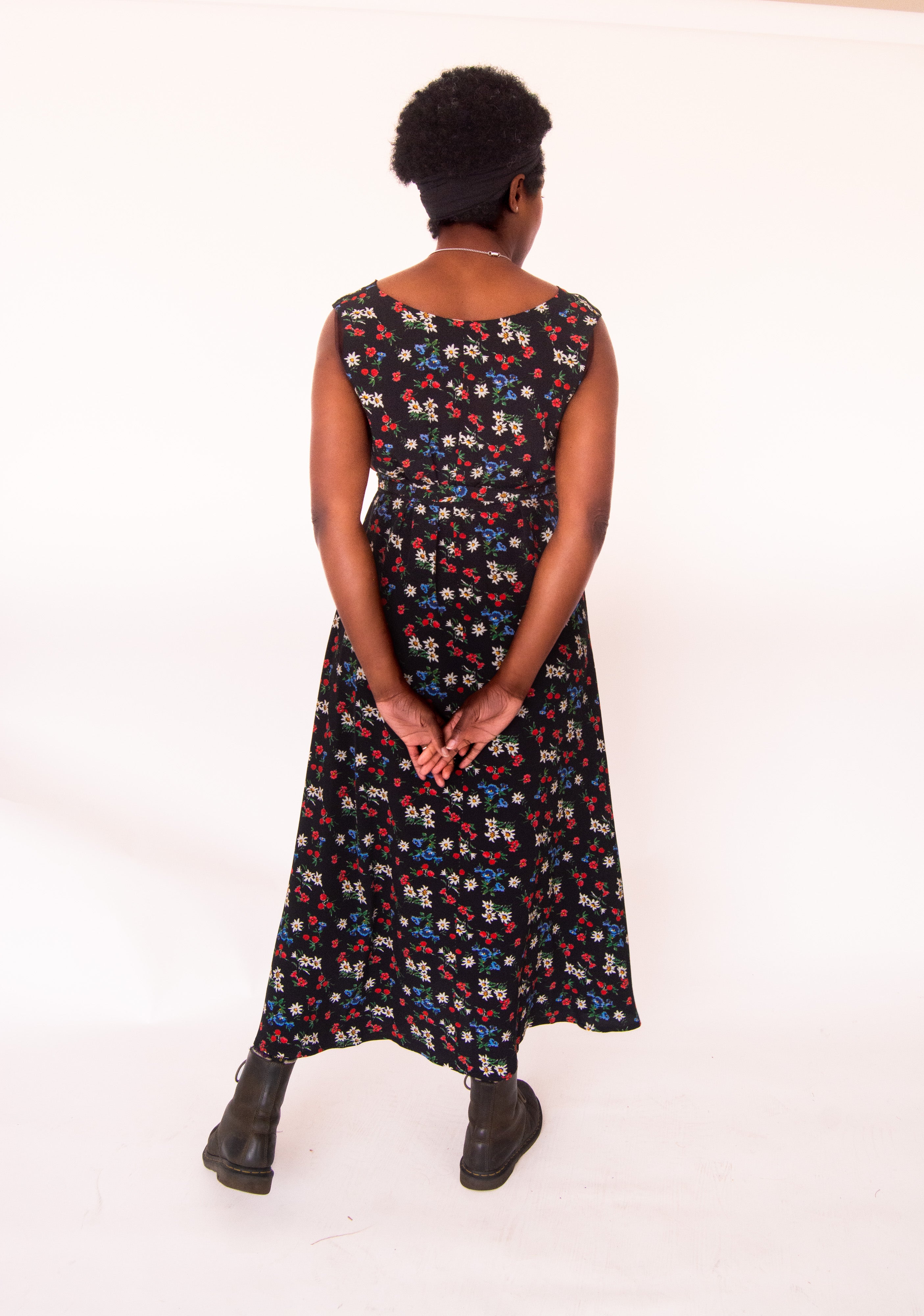 The Joan Dress in Midnight Flowers - House of Flint