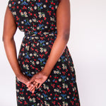 The Joan Dress in Midnight Flowers - House of Flint