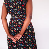 The Joan Dress in Midnight Flowers - House of Flint