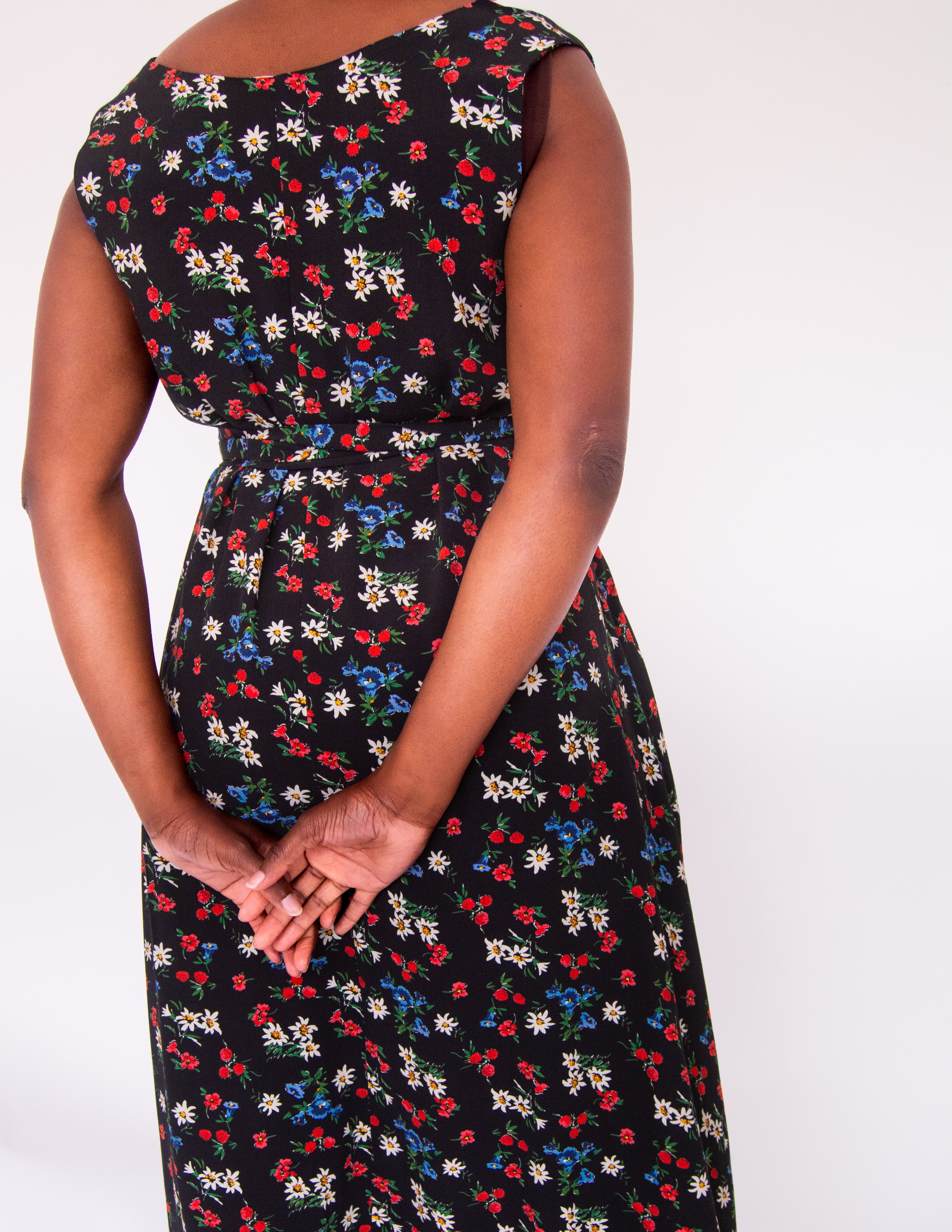 The Joan Dress in Midnight Flowers - House of Flint