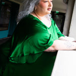The Joan Dress in Emerald Satin - pre-order - House of Flint