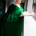 The Joan Dress in Emerald Satin - pre-order - House of Flint