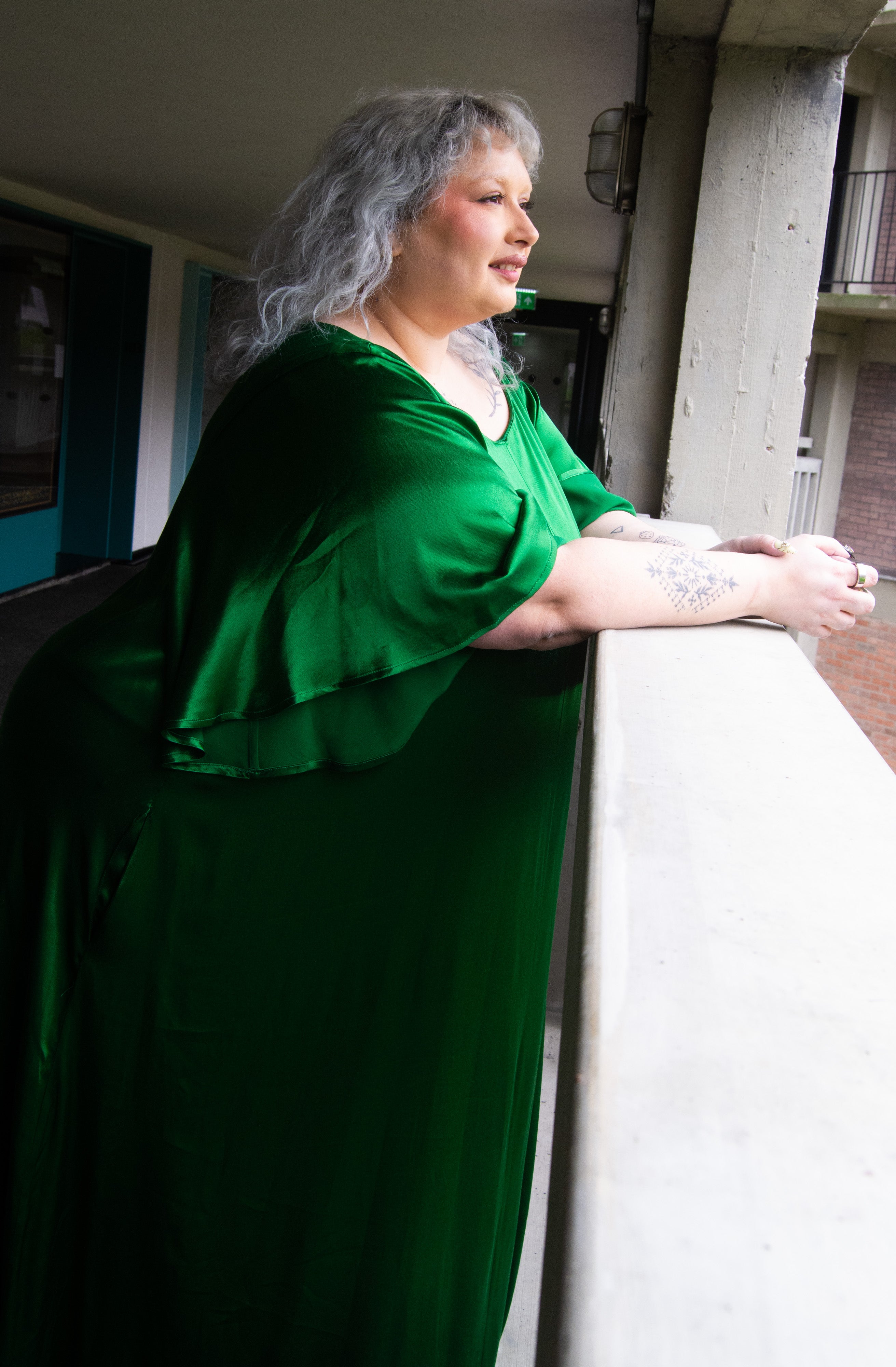 The Joan Dress in Emerald Satin - pre-order - House of Flint