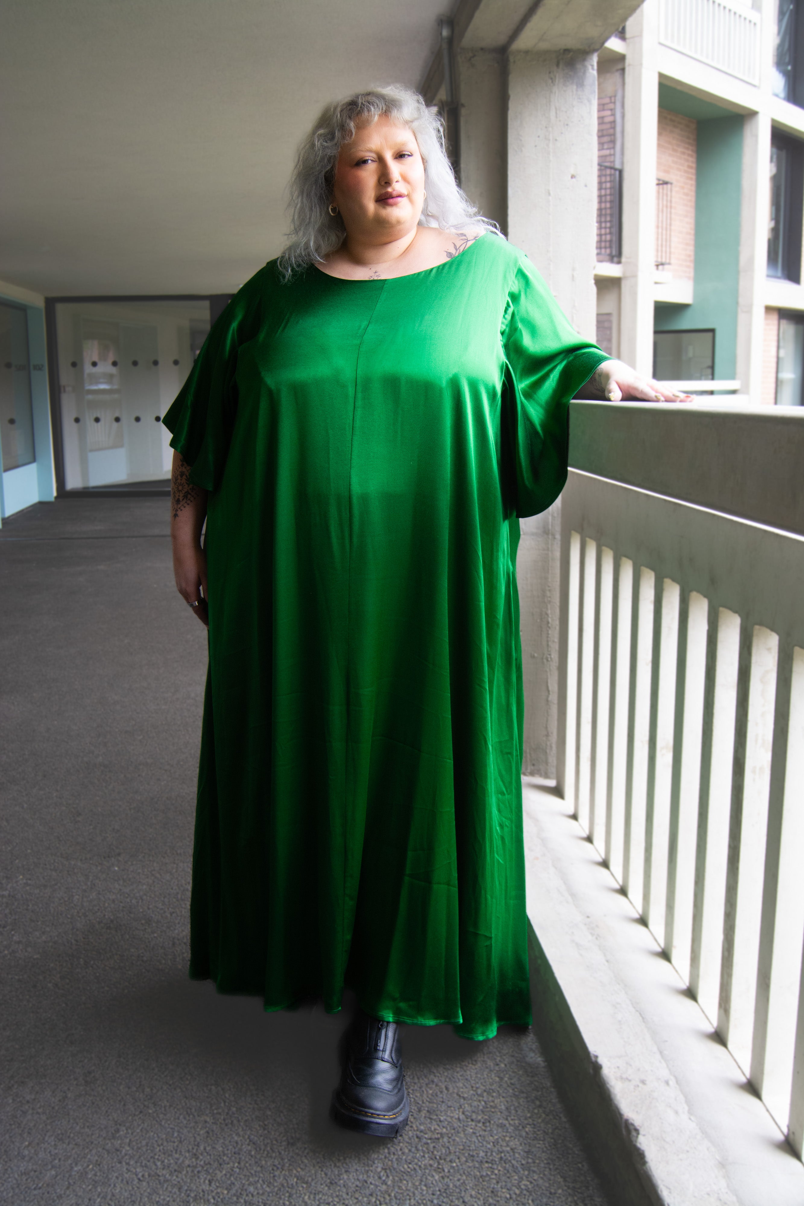 The Joan Dress in Emerald Satin - pre-order - House of Flint