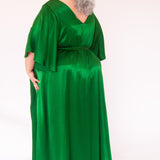 The Joan Dress in Emerald Satin - pre-order - House of Flint