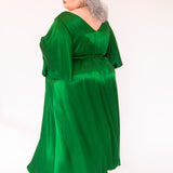 The Joan Dress in Emerald Satin - pre-order - House of Flint