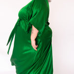 The Joan Dress in Emerald Satin - pre-order - House of Flint