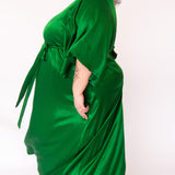 The Joan Dress in Emerald Satin - pre-order - House of Flint