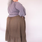 The Gathered Skirt in Pink Stitch Cotton - House of Flint