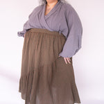 The Gathered Skirt in Pink Stitch Cotton - House of Flint