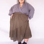 The Gathered Skirt in Pink Stitch Cotton - House of Flint