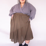 The Gathered Skirt in Pink Stitch Cotton - House of Flint