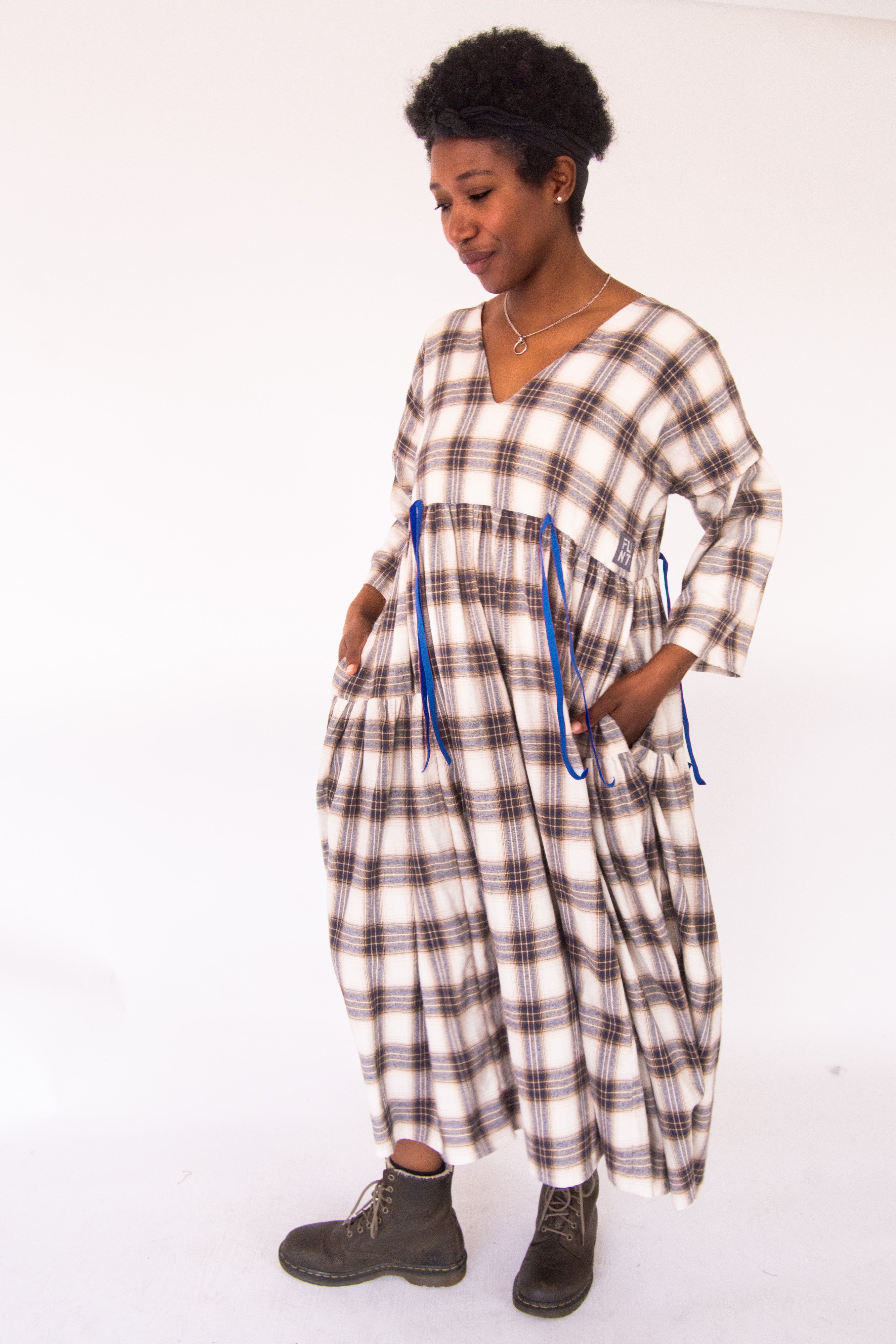 The Double Take Dress in Brushed Cotton Check - House of Flint