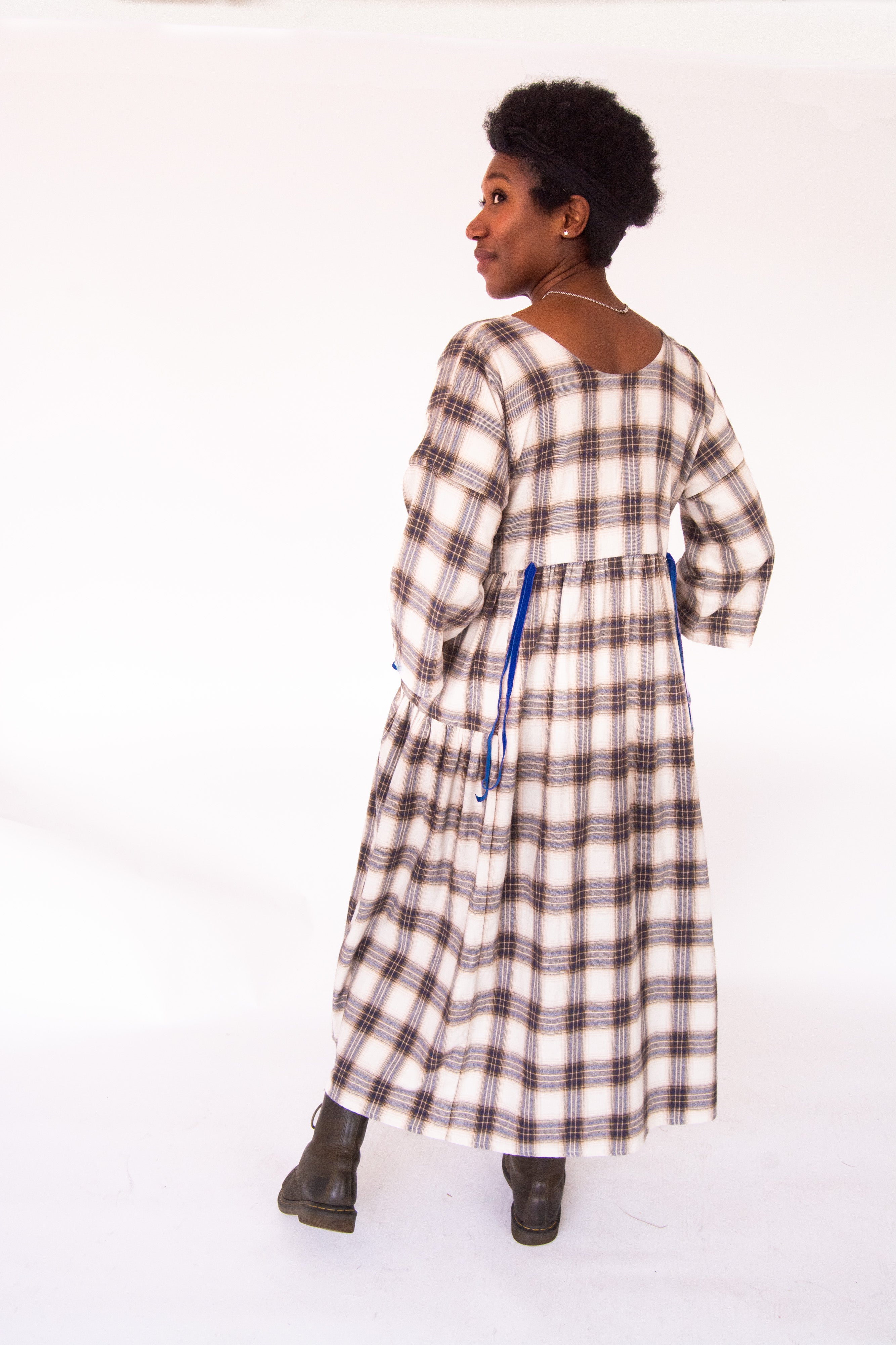 The Double Take Dress in Brushed Cotton Check - House of Flint