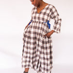 The Double Take Dress in Brushed Cotton Check - House of Flint