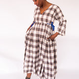 The Double Take Dress in Brushed Cotton Check - House of Flint