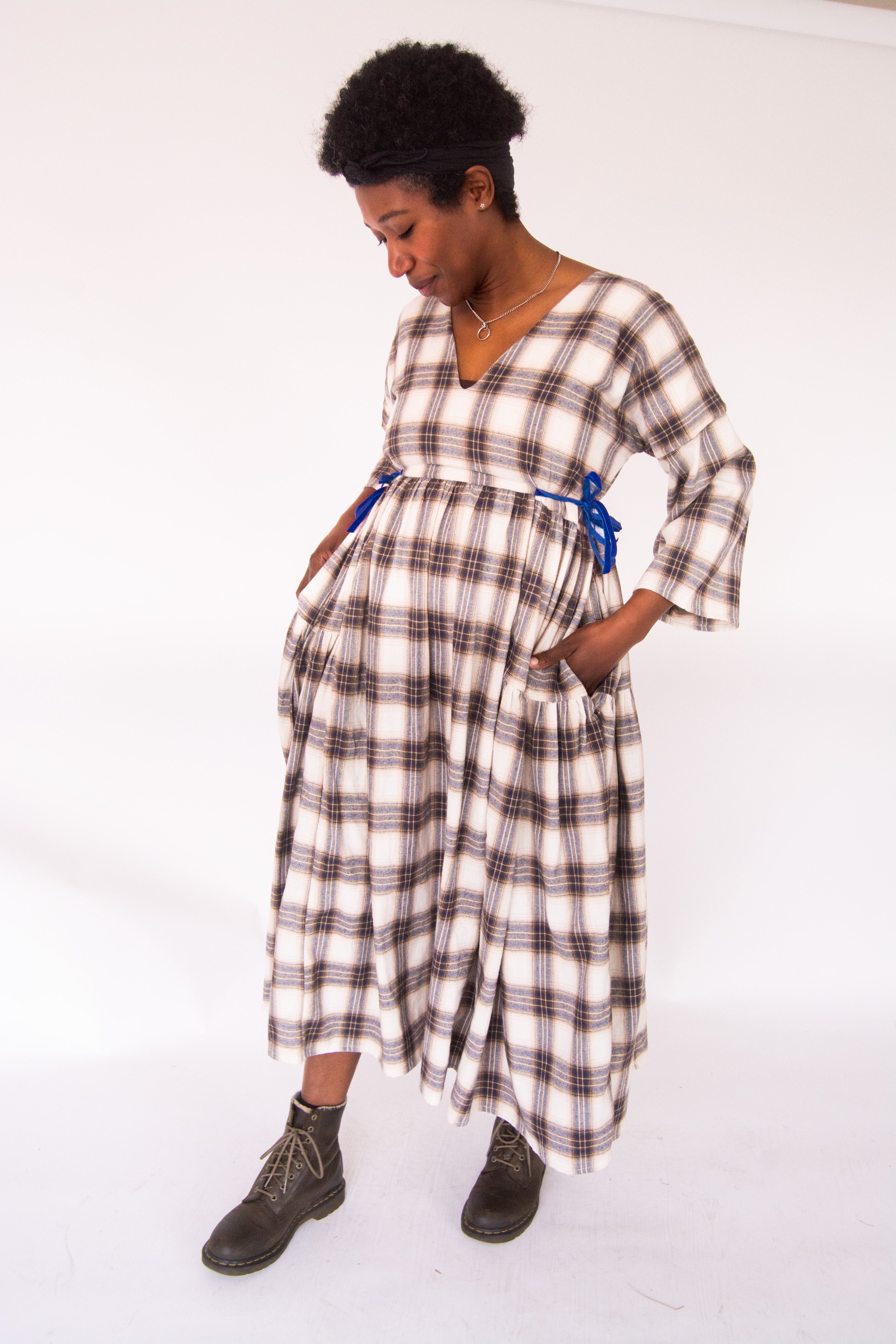 The Double Take Dress in Brushed Cotton Check - House of Flint