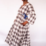 The Double Take Dress in Brushed Cotton Check - House of Flint