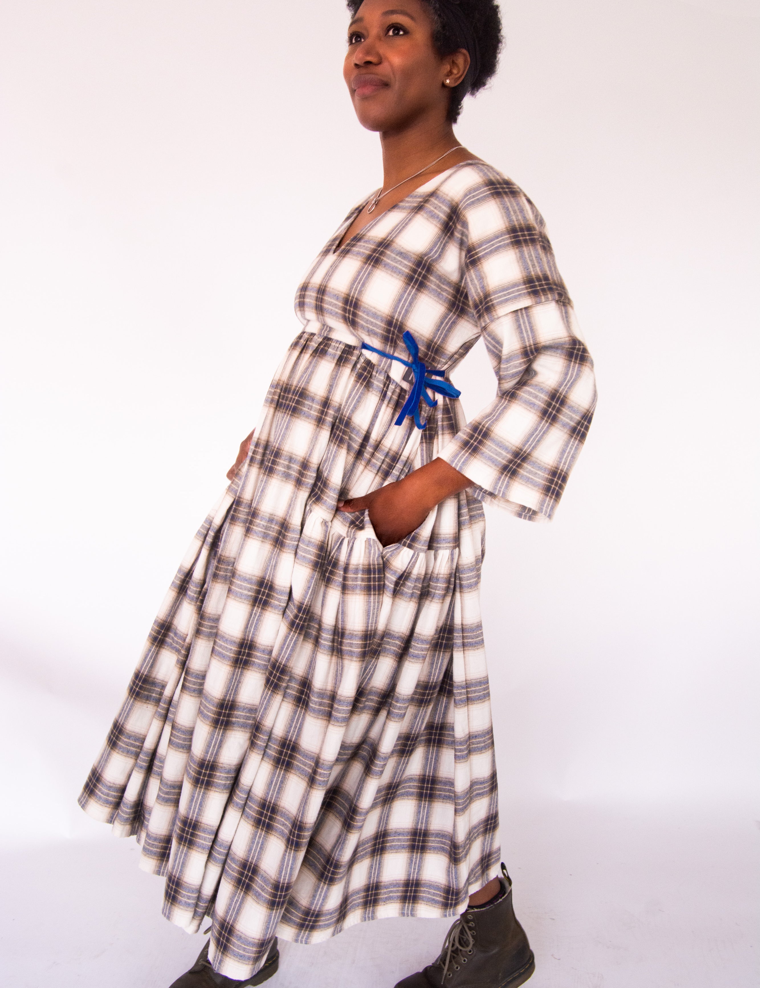 The Double Take Dress in Brushed Cotton Check - House of Flint