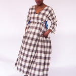The Double Take Dress in Brushed Cotton Check - House of Flint