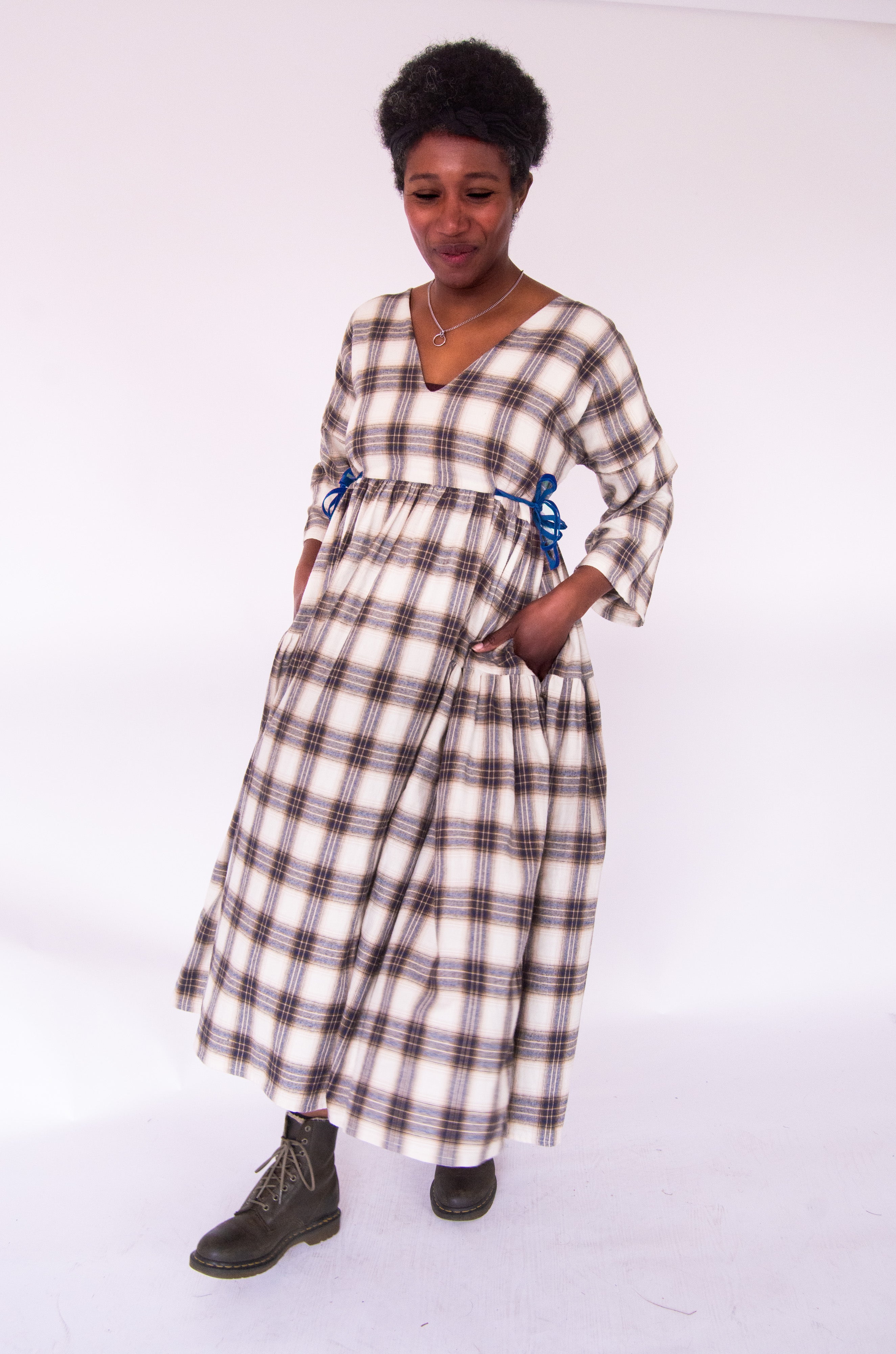 The Double Take Dress in Brushed Cotton Check - House of Flint