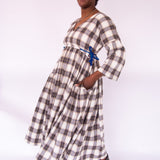 The Double Take Dress in Brushed Cotton Check - House of Flint