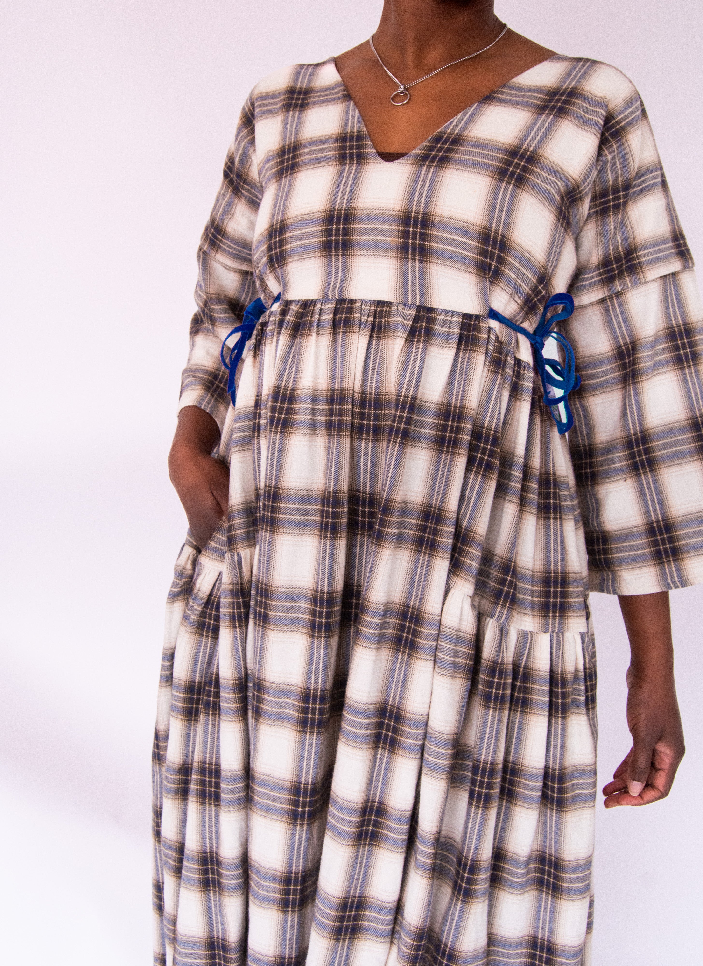 The Double Take Dress in Brushed Cotton Check - House of Flint