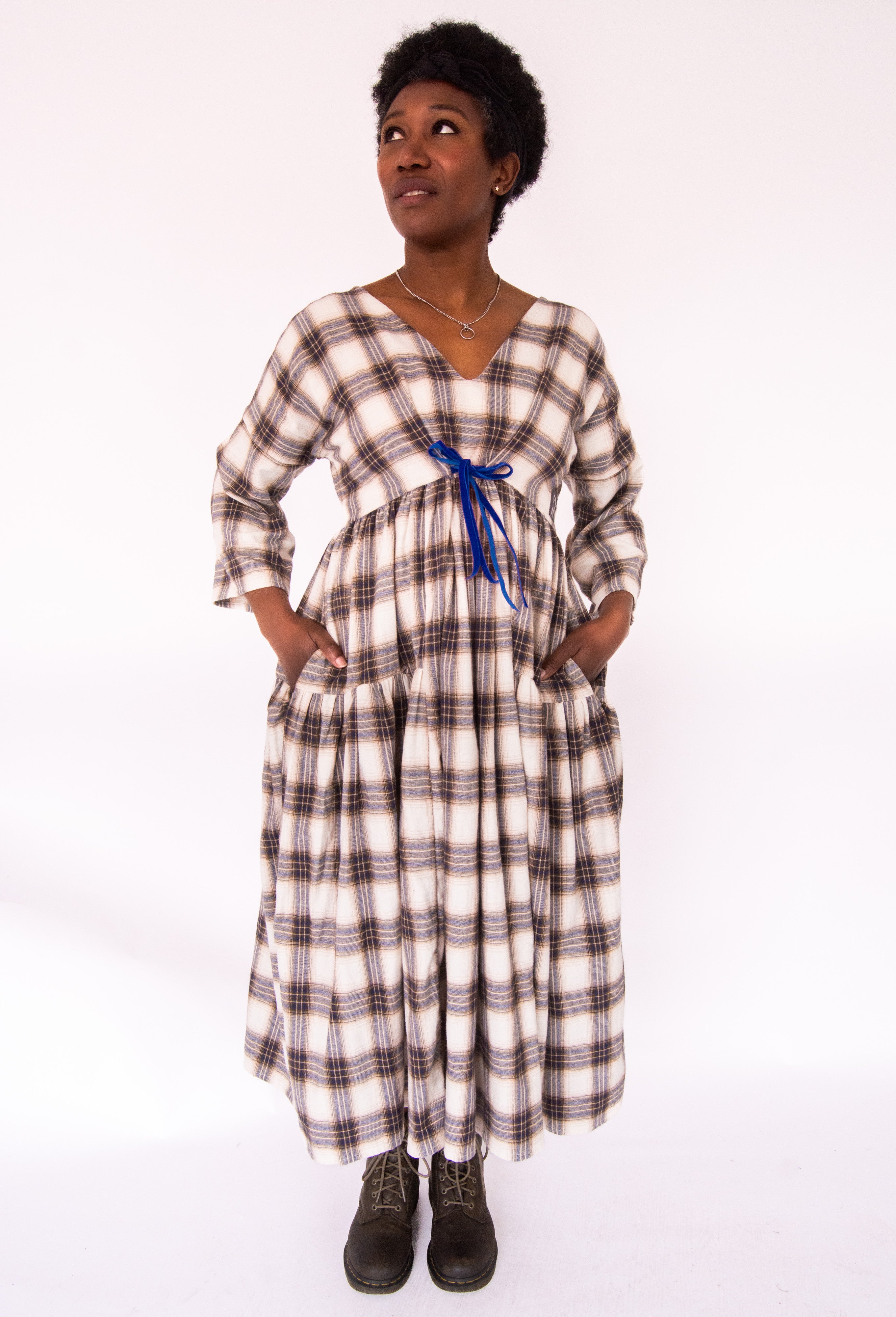 The Double Take Dress in Brushed Cotton Check - House of Flint