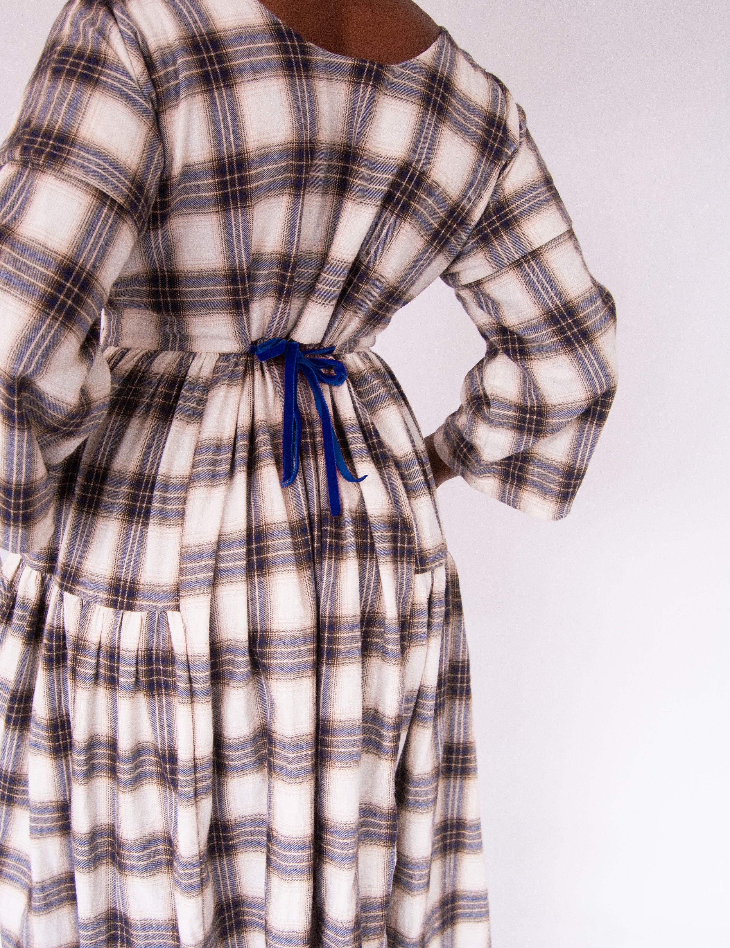 The Double Take Dress in Brushed Cotton Check - House of Flint
