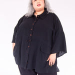 The Good Life Shirt in Black Cotton - ships early April - House of Flint