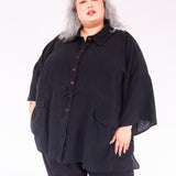 The Good Life Shirt in Black Cotton - ships early April - House of Flint