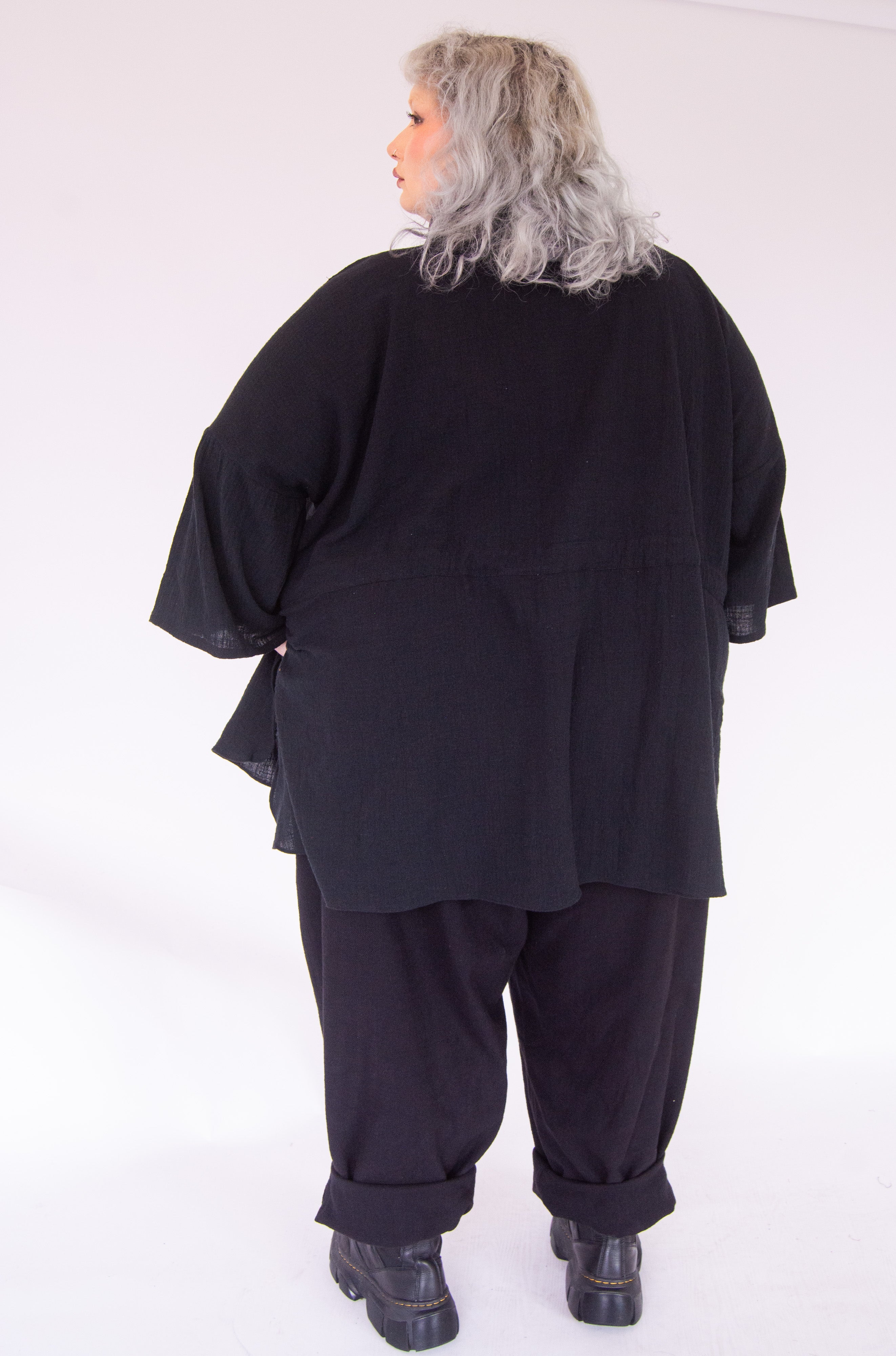 The Good Life Shirt in Black Cotton - ships early April - House of Flint