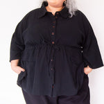 The Good Life Shirt in Black Cotton - ships early April - House of Flint