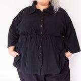 The Good Life Shirt in Black Cotton - ships early April - House of Flint