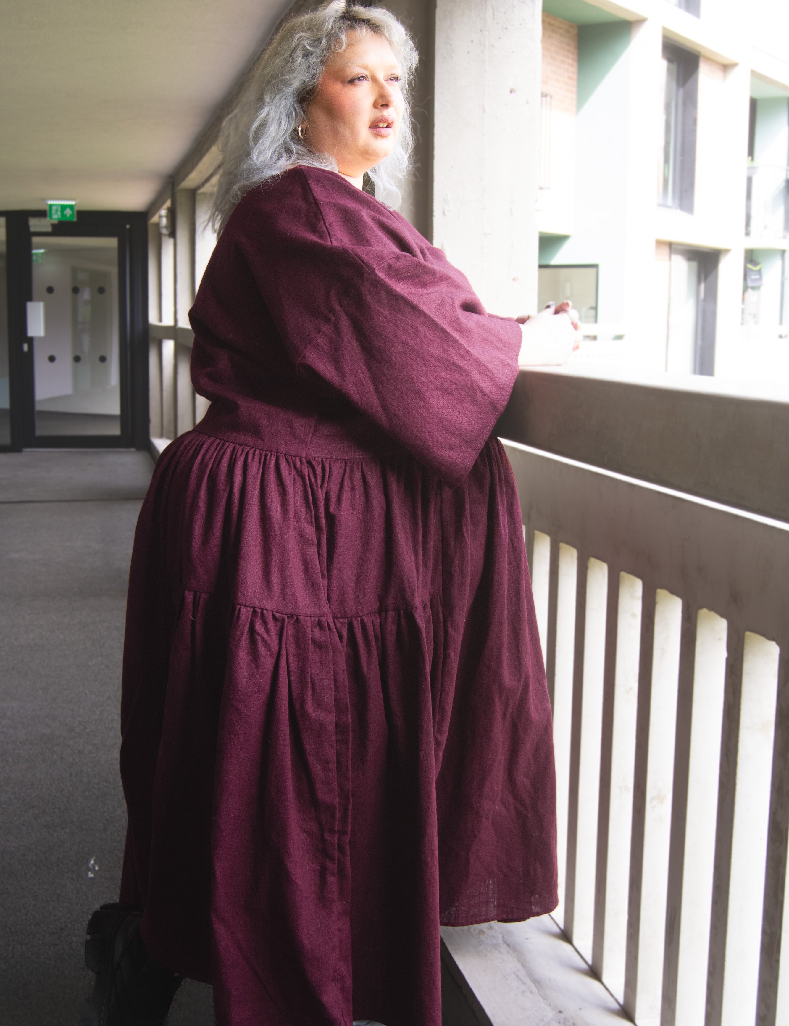 The Double Take Dress in Plum linen - House of Flint