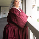 The Double Take Dress in Berry Linen - House of Flint