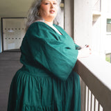 The Double Take Dress in Teal linen