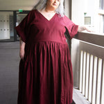 The Double Take Dress in Berry Linen - House of Flint