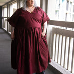 The Double Take Dress in Berry Linen - House of Flint