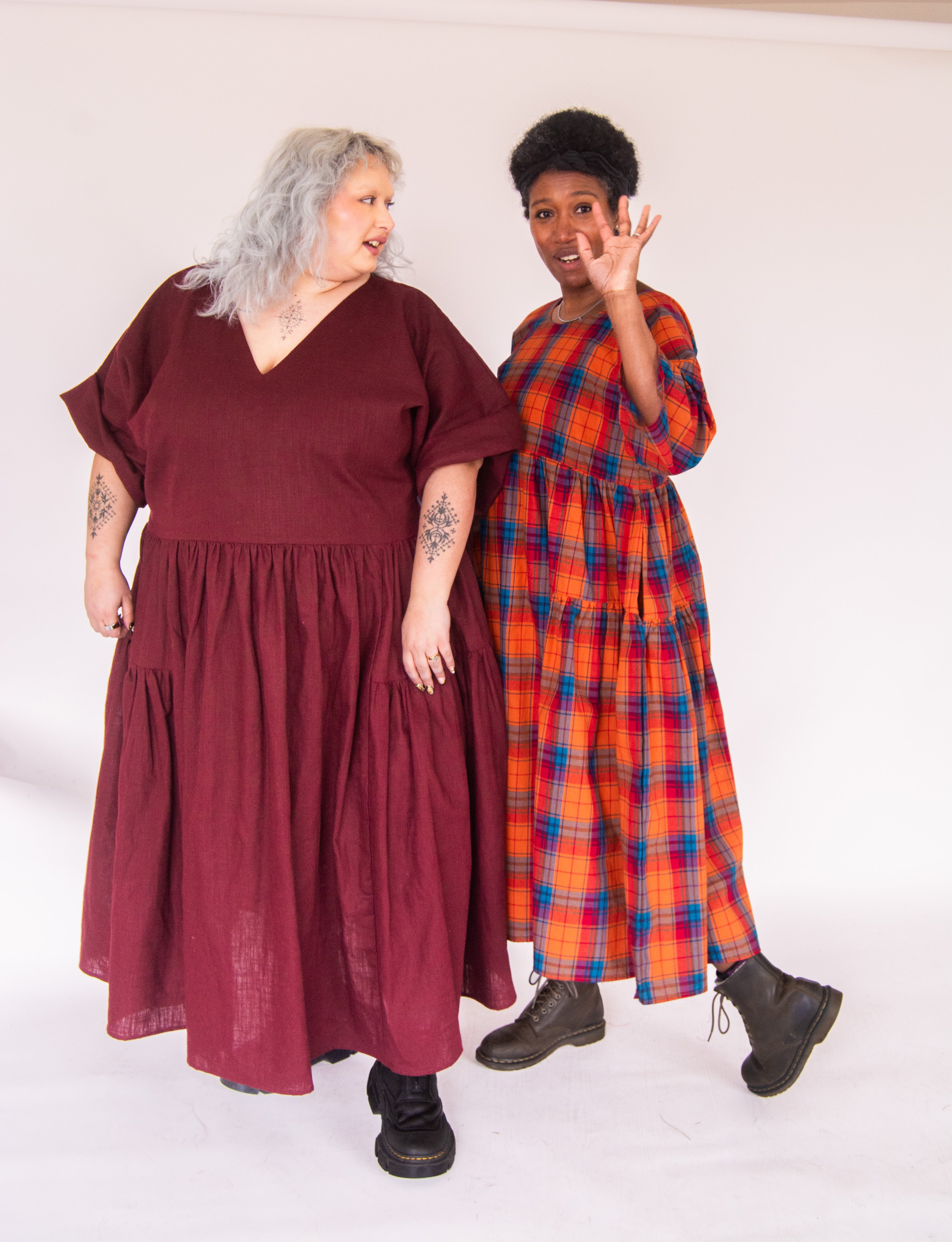 The Double Take Dress in Brushed Cotton Check - House of Flint