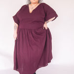 The Double Take Dress in Plum linen - House of Flint
