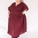 The Double Take Dress in Berry Linen - House of Flint