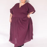 The Double Take Dress in Plum linen - House of Flint