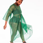 The Everything Dress in Forest Green Silk Organza - House of Flint