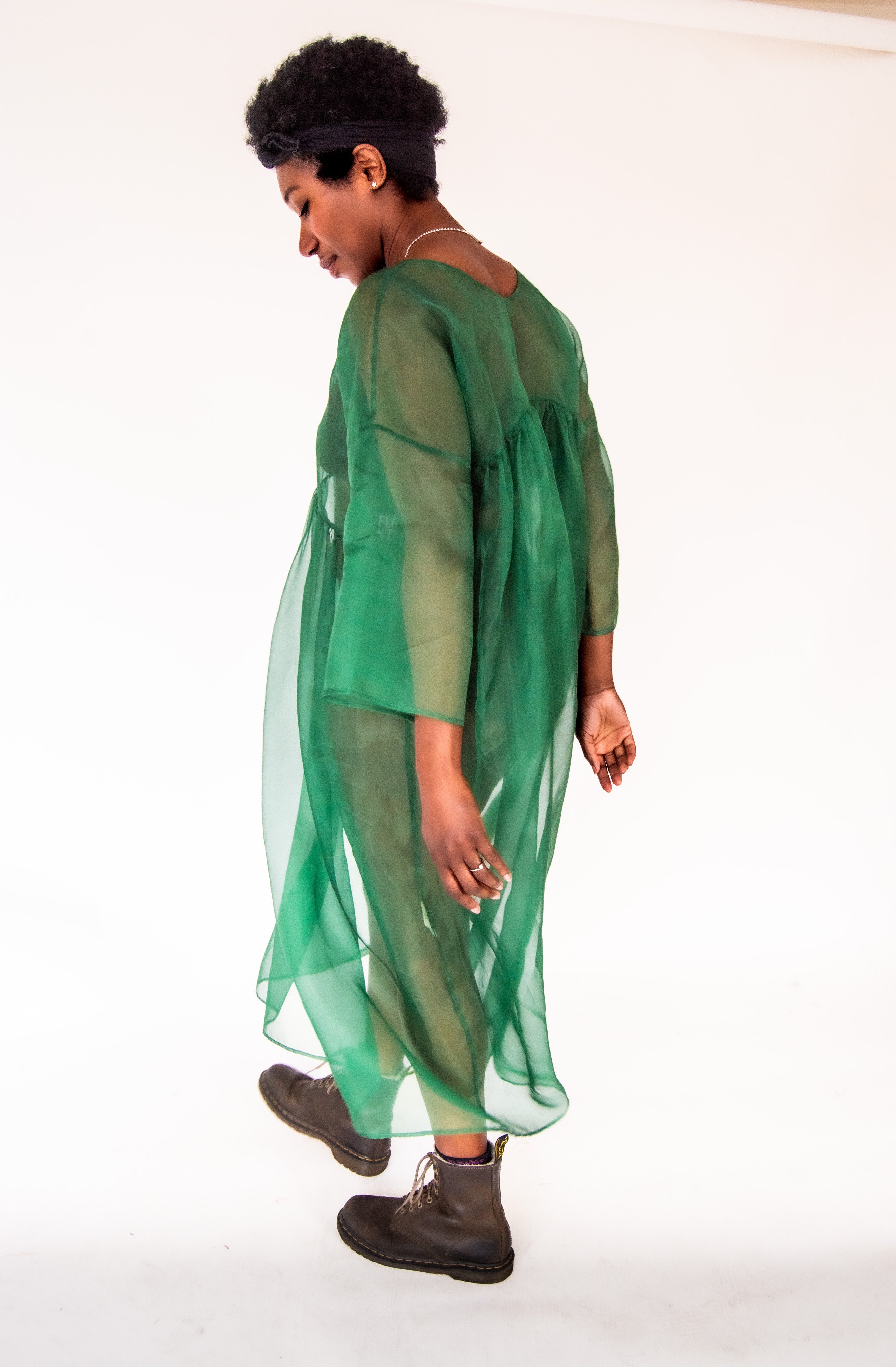 The Everything Dress in Forest Green Silk Organza - House of Flint
