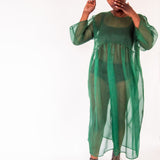 The Everything Dress in Forest Green Silk Organza - House of Flint