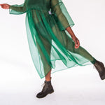 The Everything Dress in Forest Green Silk Organza - House of Flint